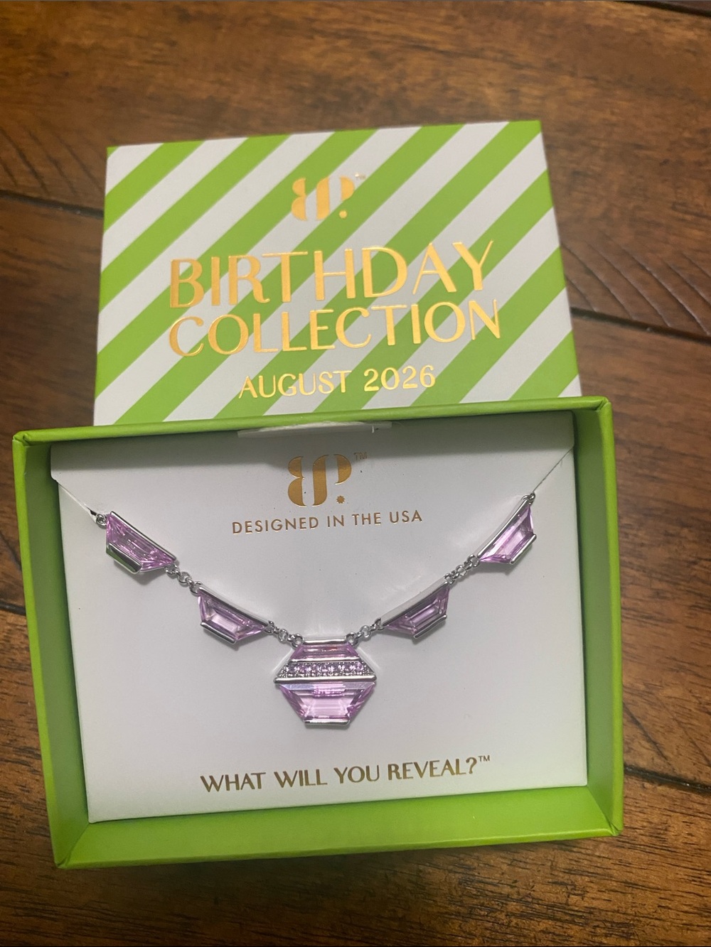 Bomb Party Birthday Collection August 2026 Necklace - Pink Spinel - Rhodium